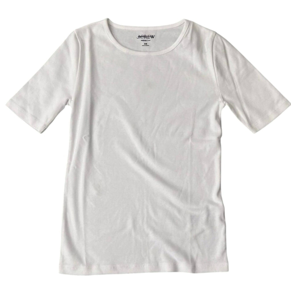 J.Crew Tops - J.Crew Perfect Fit White Tee XXS NWT Slim Cotton Short Sleeve Top